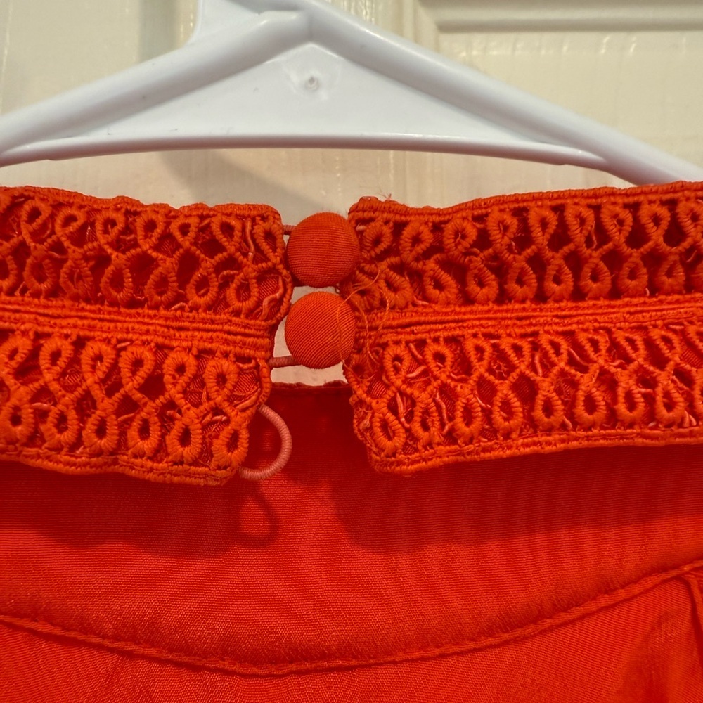 Free People sweet talkin red orange lace Jumpsuit size small - Picture 4 of 8
